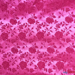 Load image into Gallery viewer, Satin Jacquard | Satin Flower Brocade | 60&quot; Wide | Sold by the Continuous Yard | Fabric mytextilefabric Yards Fuchsia 
