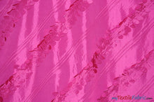 Load image into Gallery viewer, Forest Taffeta Embroidery | Hanging Leaf Taffeta | 54&quot; Wide | Multiple Colors | Fabric mytextilefabric Yards Fuchsia 