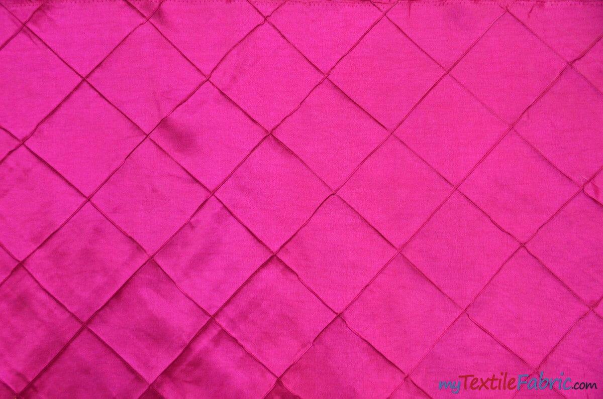 Taffeta Pintuck Fabric | 4"x4" Diamond | Diamond Taffeta Fabric | 58" Wide | Multiple Colors | Continuous Yards | Fabric mytextilefabric Yards Fuchsia 