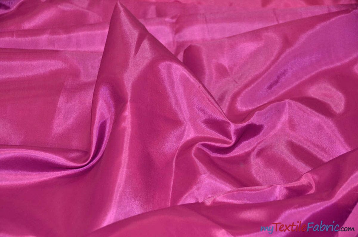 Polyester Silky Habotai Lining | 58" Wide | Super Soft and Silky Poly Habotai Fabric | Continuous Yards | Multiple Colors | Digital Printing, Apparel Lining, Drapery and Decor | Fabric mytextilefabric Yards Fuchsia 