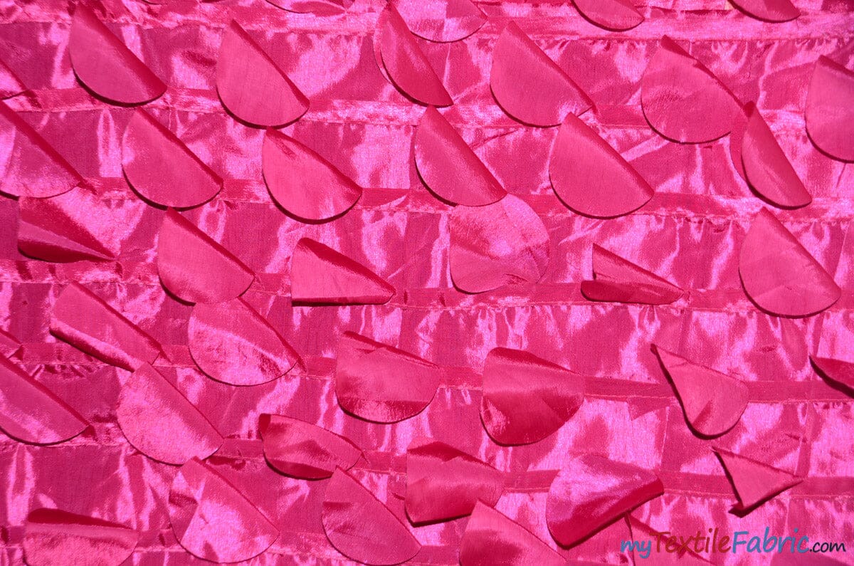 Petal Taffeta Fabric | Hanging Round Petal Taffeta | 57" Wide | Multiple Colors Fabric mytextilefabric Yards Fuchsia 