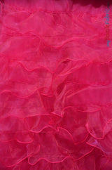 Organza Ruffled Mesh Fabric | Layered Ruffle Mesh Fabric | 57" Wide | Multiple Colors | Fabric mytextilefabric Yards Fuchsia 