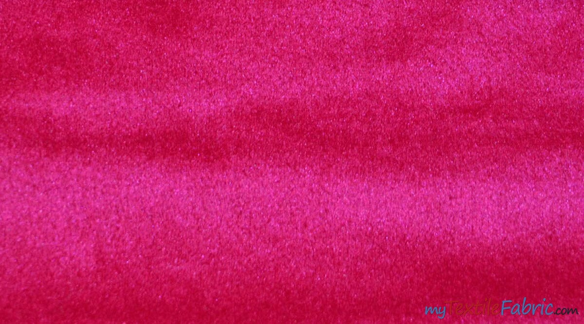 Royal Velvet Fabric | Soft and Plush Non Stretch Velvet Fabric | 60" Wide | Apparel, Decor, Drapery and Upholstery Weight | Multiple Colors | Wholesale Bolt | Fabric mytextilefabric Bolts Fuchsia 