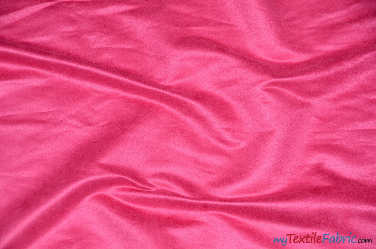 Suede Fabric | Microsuede | 40 Colors | 60" Wide | Faux Suede | Upholstery Weight, Tablecloth, Bags, Pouches, Cosplay, Costume | Sample Swatch | Fabric mytextilefabric Sample Swatches Fuchsia 