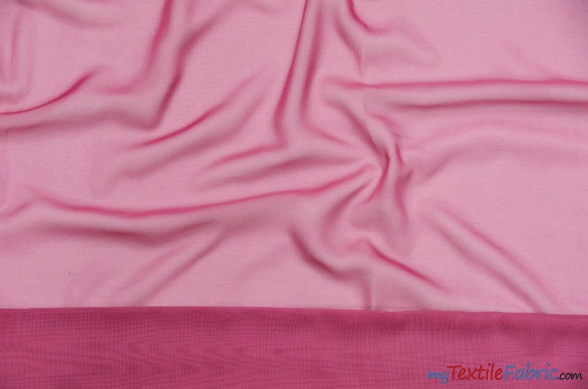 Double Georgette Fabric | 100% Polyester | 60" Wide | Multiple Colors | Poly Georgette Fabric | Fabric mytextilefabric Yards Fuchsia 