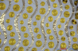 Open Weave Modern Wave Circle Fabric | 54" Wide | Gold and Silver | Fabric mytextilefabric Yards Gold 