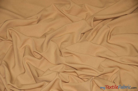 Scuba Double Knit Fabric | Basic Wrinkle Free Polyester Fabric with Mechanical Stretch | 60" Wide | Multiple Colors | Poly Knit Fabric | Fabric mytextilefabric Yards Gold 