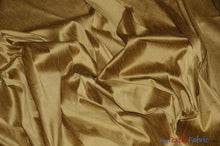 Load image into Gallery viewer, Polyester Silk Fabric | Faux Silk | Polyester Dupioni Fabric | Wholesale Bolt | 54&quot; Wide | Multiple Colors | Fabric mytextilefabric Bolts Gold 
