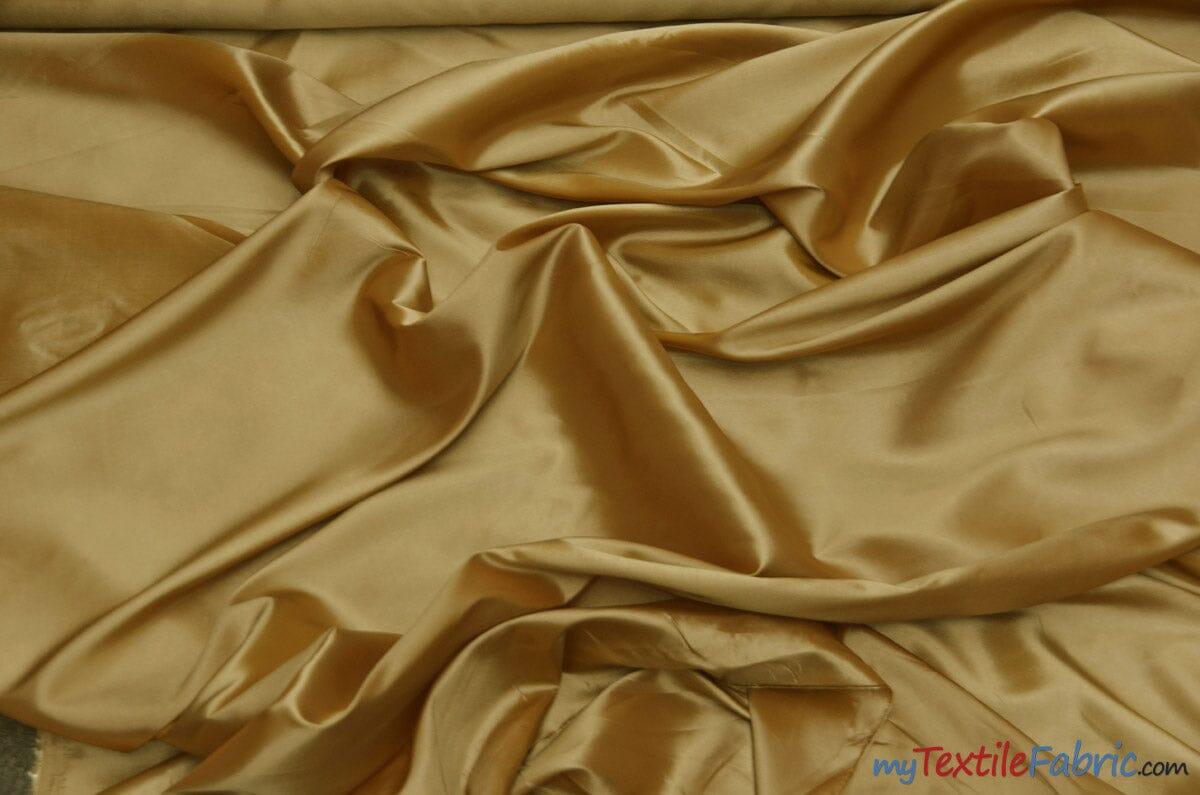 Taffeta Fabric | Two Tone Taffeta Fabric | Non Stretch Taffeta | 60" Wide | Multiple Solid Colors | Continuous Yards | Fabric mytextilefabric Yards Gold 