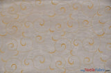 Swirl Organza Fabric | Embroidered Swirl Sheer | 54" Wide | Multiple Colors | Fabric mytextilefabric Yards Gold 