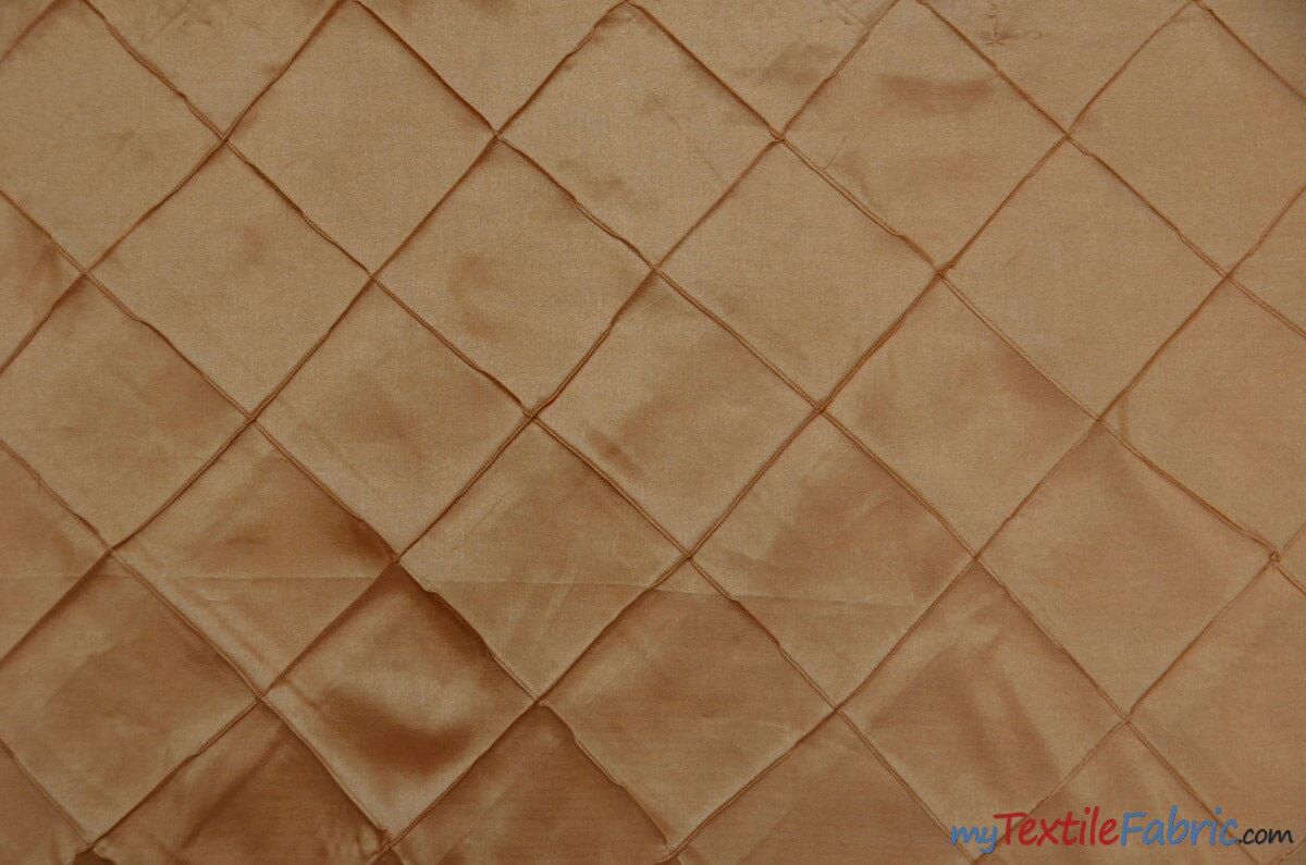 Taffeta Pintuck Fabric | 4"x4" Diamond | Diamond Taffeta Fabric | 58" Wide | Multiple Colors | Continuous Yards | Fabric mytextilefabric Yards Gold 