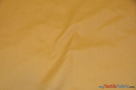 Polyester Cotton Broadcloth Fabric | 60" Wide | Solid Colors | Sample Swatch | Multiple Colors | Fabric mytextilefabric Sample Swatches Gold 