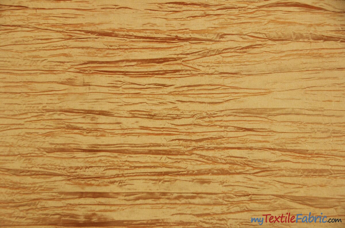 Crease Taffeta Fabric | Crush Taffeta | 52" Wide | Sample Swatch Page | Multiple Colors | Fabric mytextilefabric Sample Swatches Gold 