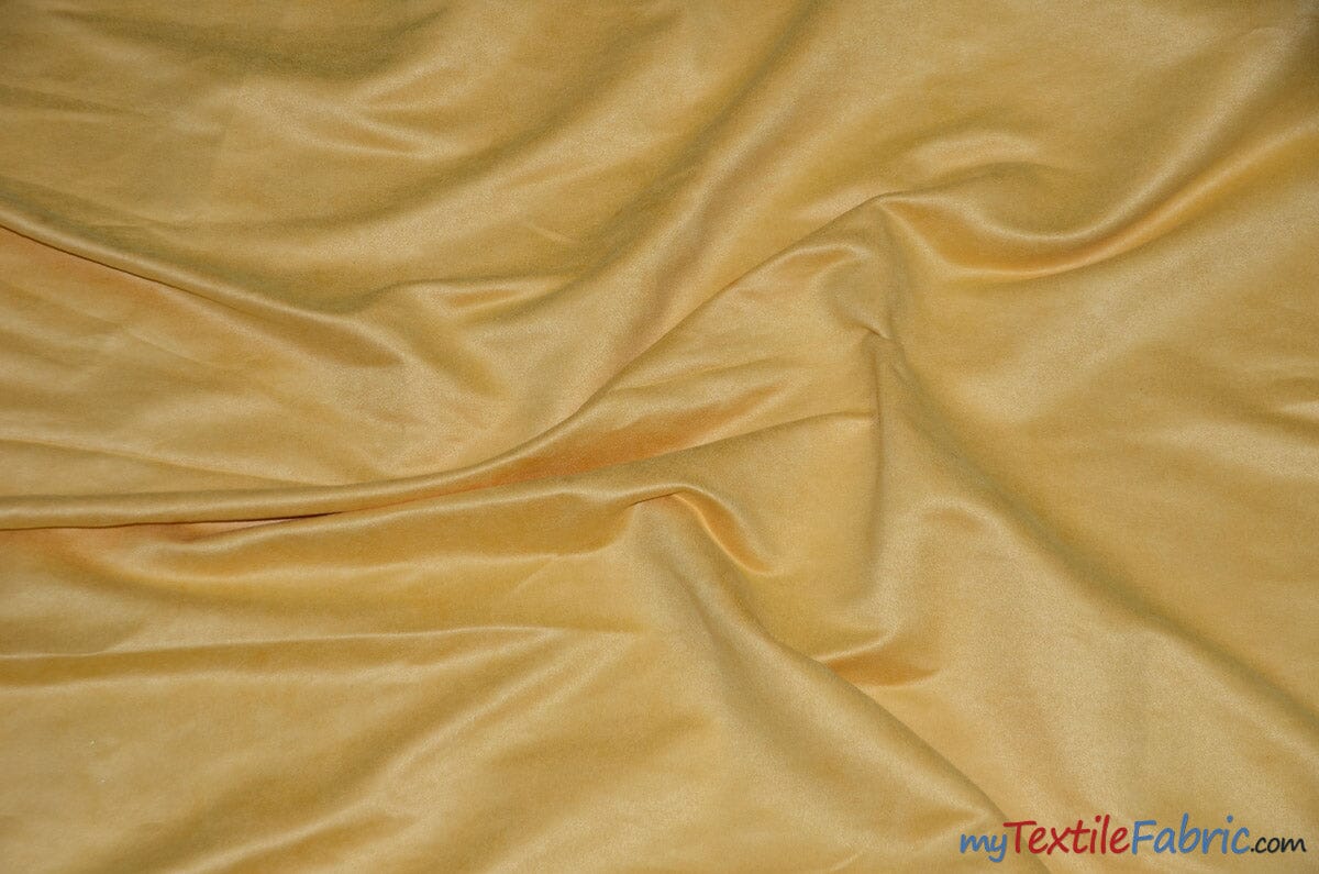 Suede Fabric | Microsuede | 40 Colors | 60" Wide | Faux Suede | Upholstery Weight, Tablecloth, Bags, Pouches, Cosplay, Costume | Sample Swatch | Fabric mytextilefabric Sample Swatches Gold 