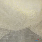 Load image into Gallery viewer, Extra Wide Metallic Faux Sheer Linen | Metallic Sheer Linen for Drapery | 108&quot; Wide | Silver and Gold | Multiple Colors | Fabric mytextilefabric 3&quot;x3&quot; Sample Swatch Ivory Gold 
