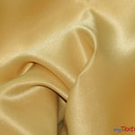 Load image into Gallery viewer, Stretch Matte Satin Peau de Soie Fabric | 60&quot; Wide | Stretch Duchess Satin | Stretch Dull Lamour Satin for Bridal, Wedding, Costumes, Bridesmaid Dress Fabric mytextilefabric Yards Gold 
