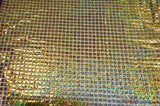 Hologram Square Sequins Fabric | Holographic Quad Sequins Fabric by the Yard | 40" Wide | Glued on Sequins for Decoration | 7 Colors | Fabric mytextilefabric Yards Gold 