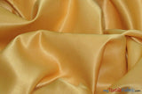 L'Amour Satin Fabric | Polyester Matte Satin | Peau De Soie | 60" Wide | Continuous Yards | Wedding Dress, Tablecloth, Multiple Colors | Fabric mytextilefabric Yards Gold 