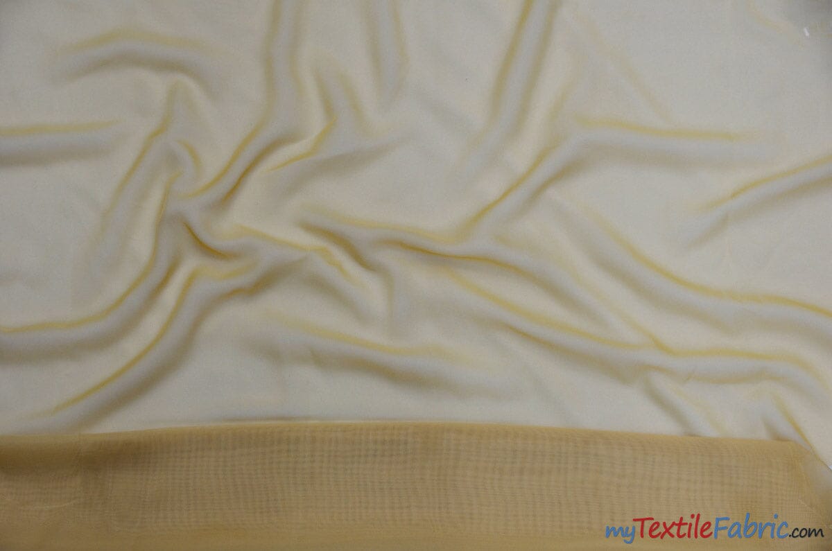 Chiffon Fabric | Super Soft & Flowy | 60" Wide | Sample Swatch | Fabric mytextilefabric Sample Swatches Gold 