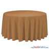 108" Round Polyester Seamless Tablecloth | Sold by Single Piece or Wholesale Box | Fabric mytextilefabric By Piece Gold 