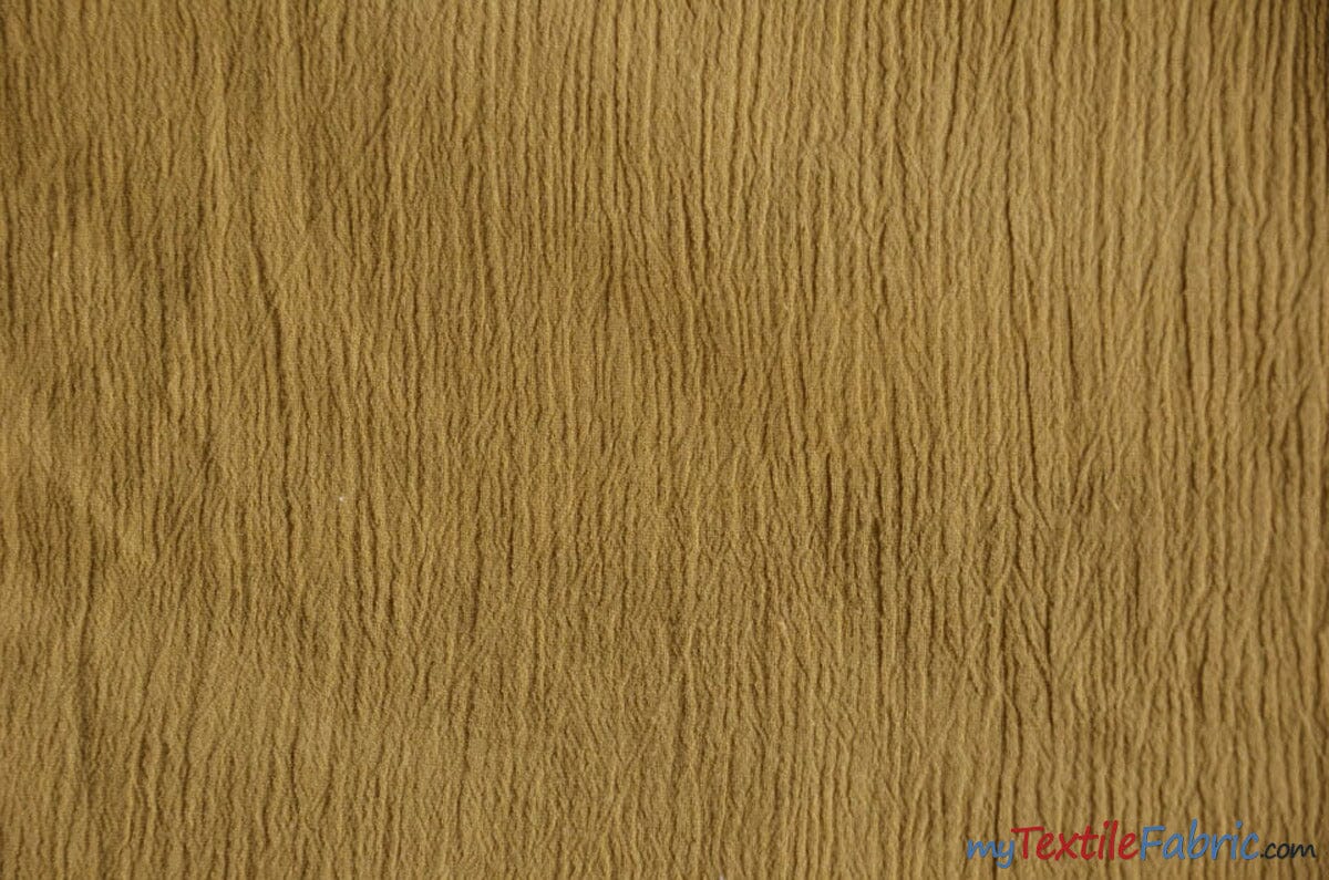 100% Cotton Gauze Fabric | Soft Lightweight Cotton Muslin | 48" Wide | Continuous Yard | Fabric mytextilefabric Yards Gold 