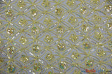 Coco Star Sheer Embroidery | Double Scallop Lace | 52" Wide | Fabric mytextilefabric Yards Gold 