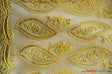 Coco Mango Sheer Embroidery | Double Scallop Lace | 52" Wide | 2 Colors Available | Fabric mytextilefabric Yards Gold 