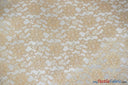 Raschel Lace Fabric | 60" Wide | Vintage Lace Fabric | Bridal Lace, Decoration, Curtain, Tablecloth | Boutique Lace Fabric | Floral Lace Fabric | Fabric mytextilefabric Yards Gold 