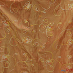Load image into Gallery viewer, Aurora Taffeta Embroidery | Embroidered Floral Taffeta | 54&quot; Wide | Multiple Colors | Fabric mytextilefabric Yards Gold 
