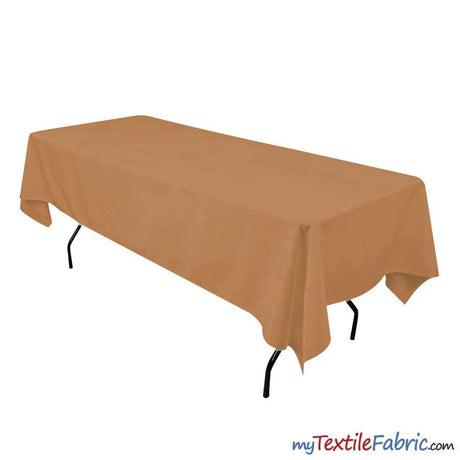 60" x 108" Banquet Polyester Tablecloth | Sold By Piece or Wholesale Box | Fabric mytextilefabric By Piece Gold 