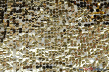 Load image into Gallery viewer, Fish Scale Paillette Sequins Fabric | 9mm Sequins Fabric | 52&quot; Wide | Multiple Colors | Fabric mytextilefabric Yards Pure Gold on Gold 