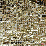 Load image into Gallery viewer, Fish Scale Paillette Sequins Fabric | 9mm Sequins Fabric | 52&quot; Wide | Multiple Colors | Fabric mytextilefabric Yards Pure Gold on Gold 
