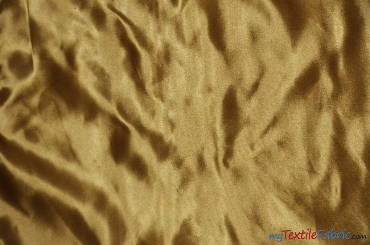 Bridal Satin Fabric | Shiny Bridal Satin | 60" Wide | Multiple Colors | Continuous Yards | Fabric mytextilefabric Yards Gold 