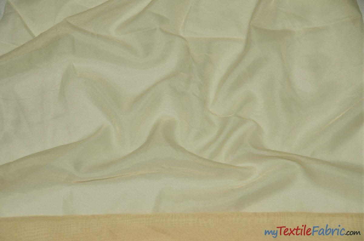 IFR Sheer Voile Fabric | 40 Colors | 120" Wide x 120 Yard Bolt | Wholesale Bolt for Wedding and Drape Panels and Home Curtain Panel | Fabric mytextilefabric Bolts Gold 