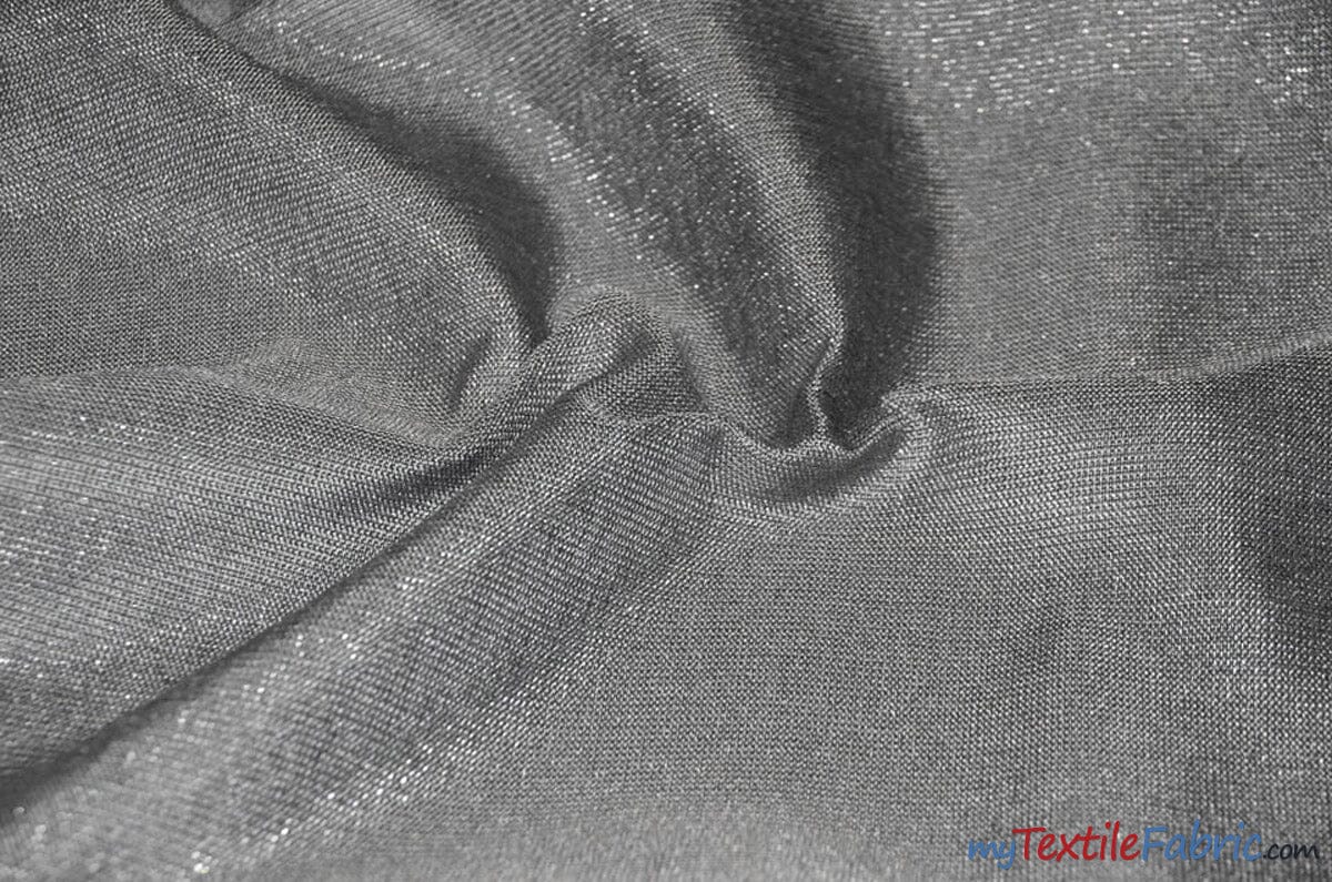 Metallic Vintage Linen Fabric | Imitation Burlap with Metallic Foil | 60" Wide | Washable Burlap Fabric for Decor | Fabric mytextilefabric Yards Gray Silver 