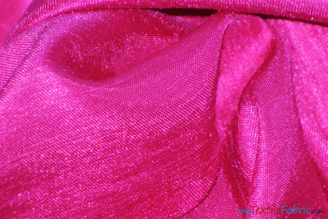 Shantung Satin Fabric | Satin Dupioni Silk Fabric | 60" Wide | Multiple Colors | Continuous Yards | Fabric mytextilefabric Yards Hot Pink 