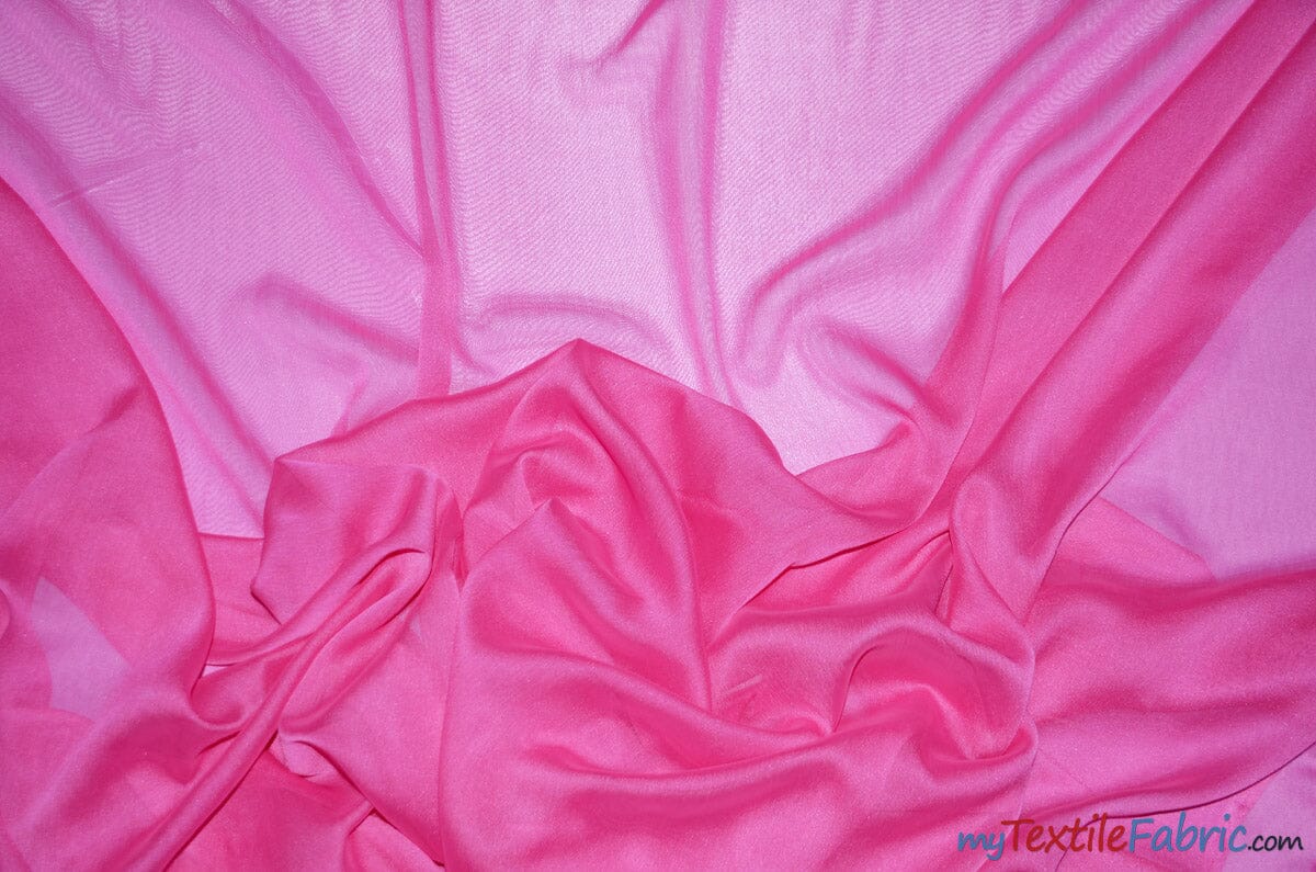 Two Tone Chiffon Fabric | Iridescent Chiffon Fabric | 60" Wide | Clean Edge | Multiple Colors | Sample Swatches | Fabric mytextilefabric Sample Swatches Hot Pink 