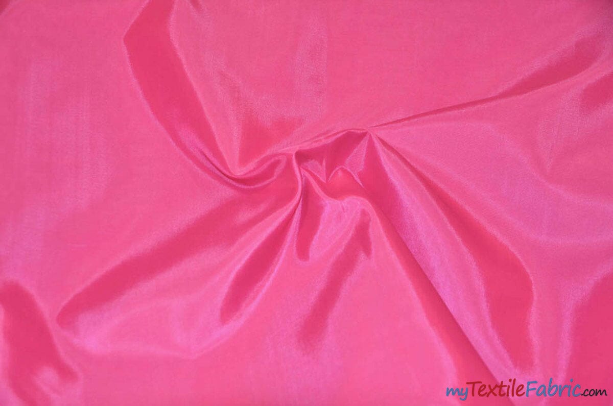 Polyester Lining Fabric | Woven Polyester Lining | 60" Wide | Continuous Yards | Imperial Taffeta Lining | Apparel Lining | Tent Lining and Decoration | Fabric mytextilefabric Yards Hot Pink 