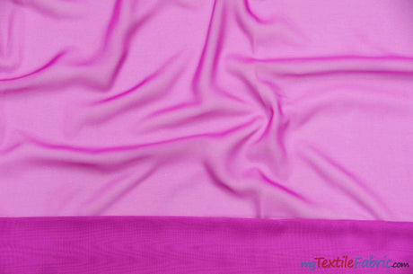 Chiffon Fabric | Super Soft & Flowy | 60" Wide | By the Continuous Yard | Multiple Colors | Fabric mytextilefabric Yards Hot Pink 