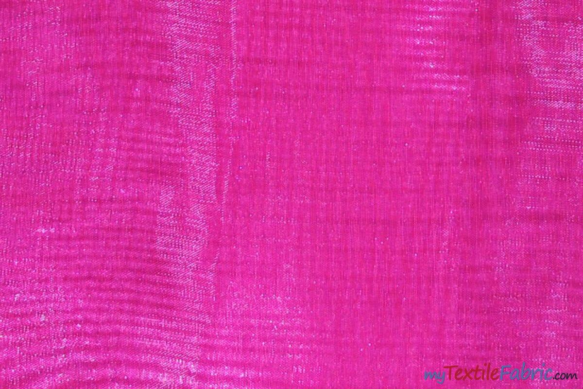 Soft and Smooth Mirror Organza Fabric | 60" Wide | Sample Swatch | Multiple Colors | Fabric mytextilefabric Sample Swatches Hot Pink 