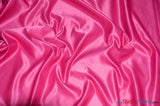 L'Amour Satin Fabric | Polyester Matte Satin | Peau De Soie | 60" Wide | Continuous Yards | Wedding Dress, Tablecloth, Multiple Colors | Fabric mytextilefabric Yards Hot Pink 