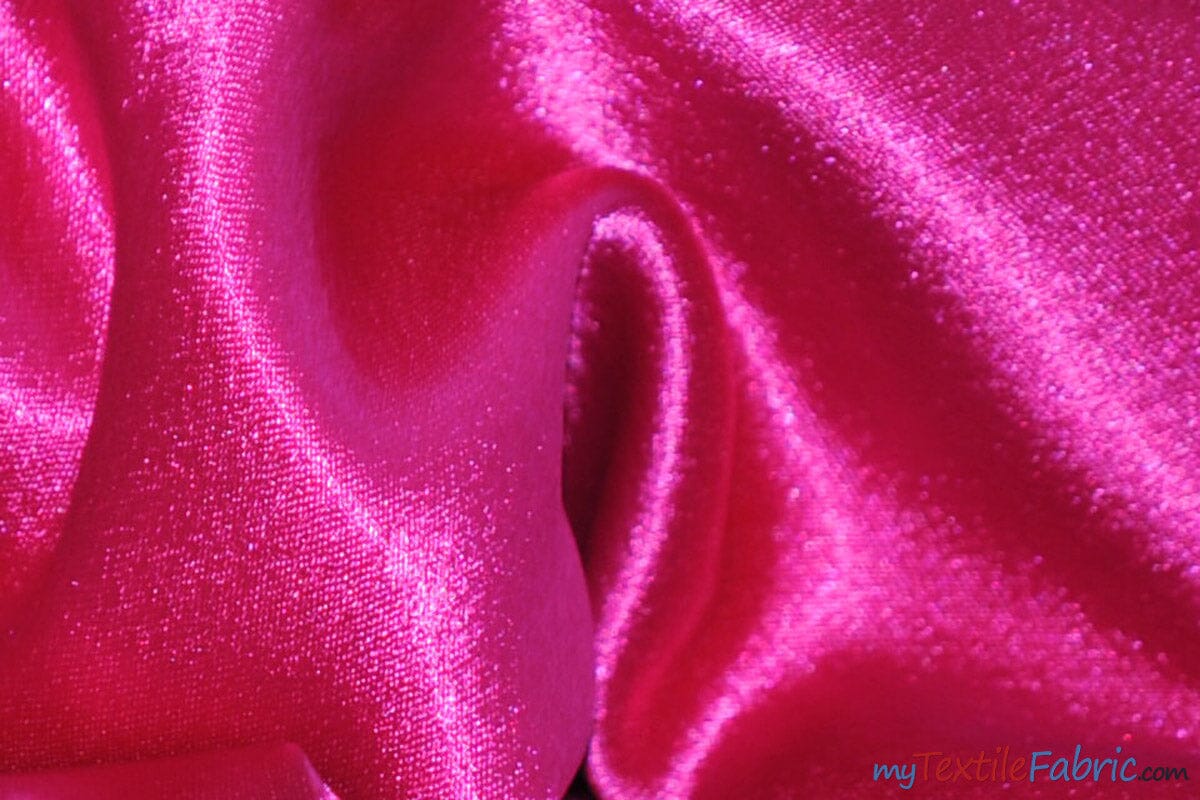 Superior Quality Crepe Back Satin | Japan Quality | 60" Wide | Wholesale Bolt | Multiple Colors | Fabric mytextilefabric Bolts Hot Pink 