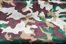 Load image into Gallery viewer, Army Camouflage Satin Print Fabric | Camo Charmeuse Satin | 60&quot; Wide | Fabric mytextilefabric Bolts Hunter Green Camouflage 