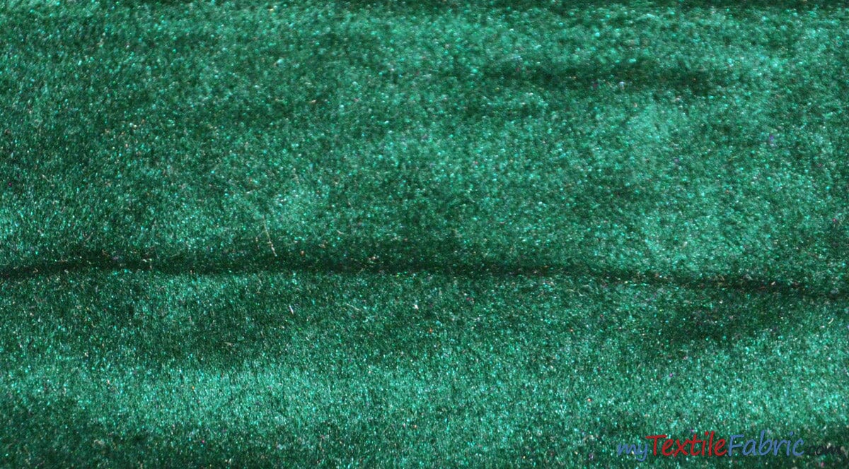 Royal Velvet Fabric | Soft and Plush Non Stretch Velvet Fabric | 60" Wide | Apparel, Decor, Drapery and Upholstery Weight | Multiple Colors | Wholesale Bolt | Fabric mytextilefabric Bolts Hunter Green 