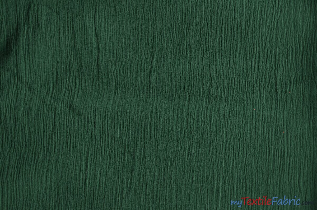 100% Cotton Gauze Fabric | Soft Lightweight Cotton Muslin | 48" Wide | Bolt Pricing | Multiple Colors Fabric mytextilefabric Bolts Hunter Green 