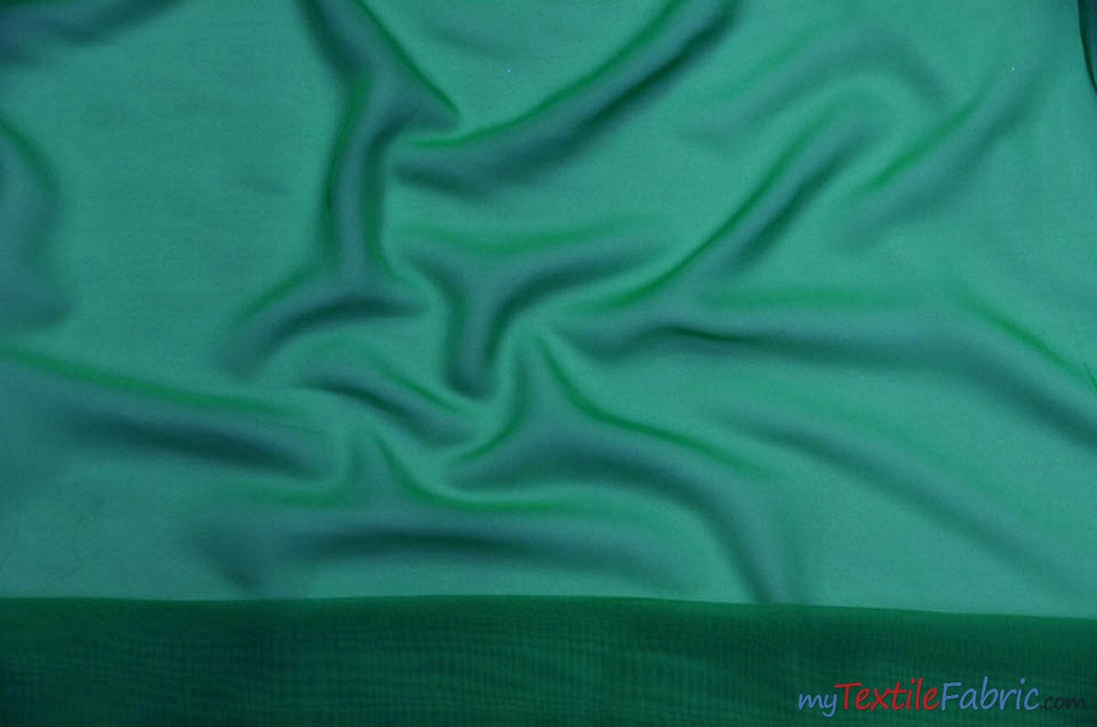 Chiffon Fabric | Super Soft & Flowy | 60" Wide | Wholesale Bolt | Multiple Colors | Fabric mytextilefabric Bolts Hunter Green 