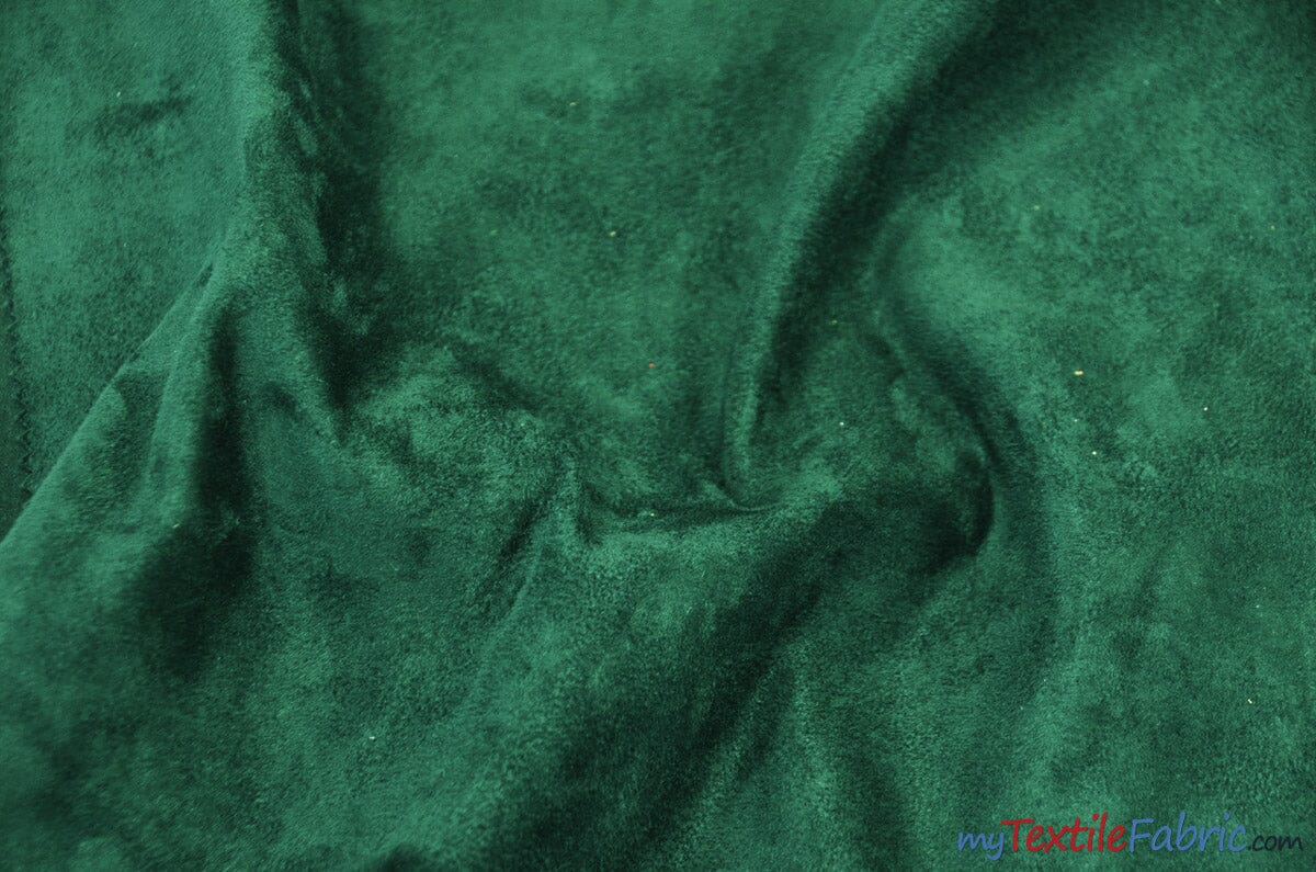 Suede Fabric | Microsuede | 40 Colors | 60" Wide | Faux Suede | Upholstery Weight, Tablecloth, Bags, Pouches, Cosplay, Costume | Sample Swatch | Fabric mytextilefabric Sample Swatches Hunter Green 