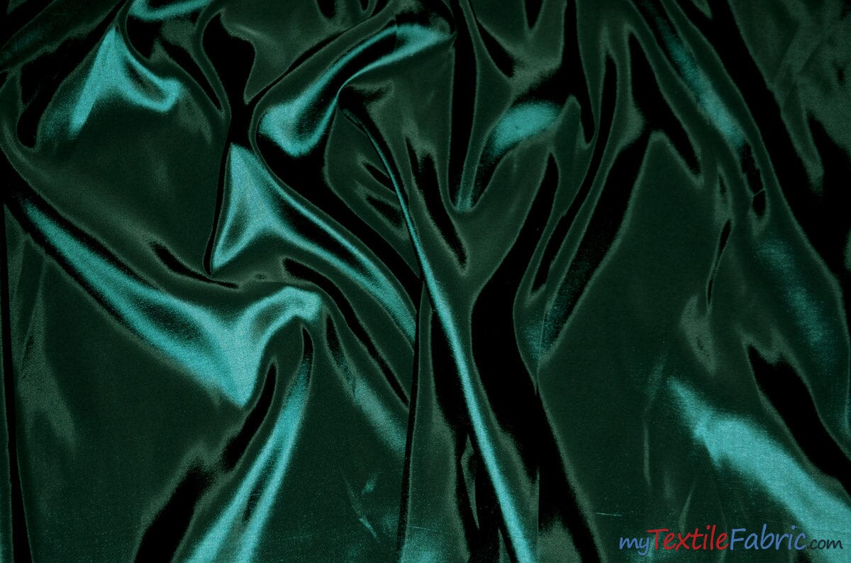 Taffeta Fabric | Two Tone Taffeta Fabric | Non Stretch Taffeta | 60" Wide | Multiple Solid Colors | Wholesale Bolt | Fabric mytextilefabric Bolts Hunter Green 