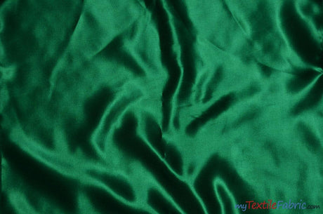 Bridal Satin Fabric | Shiny Bridal Satin | 60" Wide | Multiple Colors | Wholesale Bolts | Fabric mytextilefabric Bolts Hunter Green 