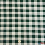Load image into Gallery viewer, Gingham Checkered Fabric | Polyester Picnic Checkers | 1&quot; x 1&quot; | 60&quot; Wide | Tablecloths, Curtains, Drapery, Events, Apparel | Fabric mytextilefabric Yards Hunter Green White 
